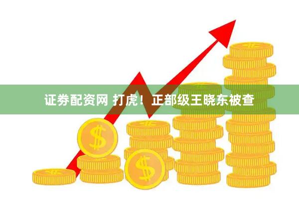 证劵配资网 打虎！正部级王晓东被查
